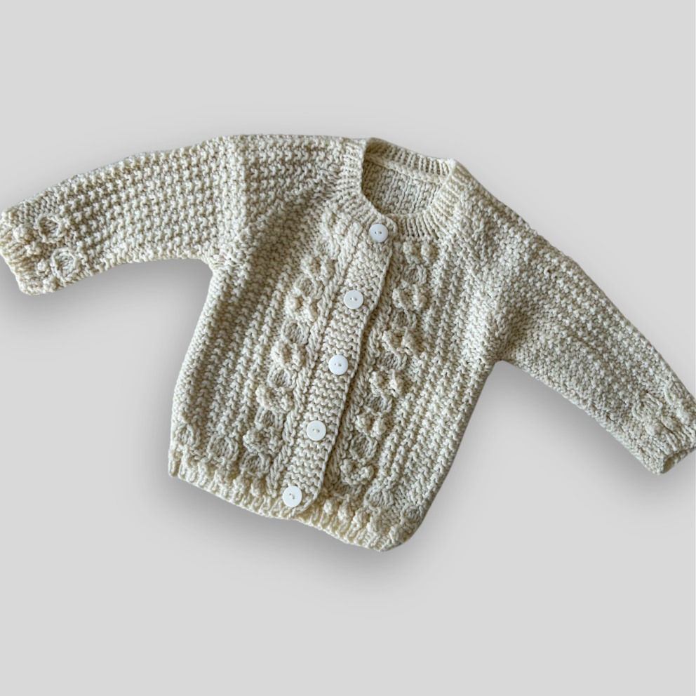 Hand Knit Bobble Detail Cardi, approx 2-4 years