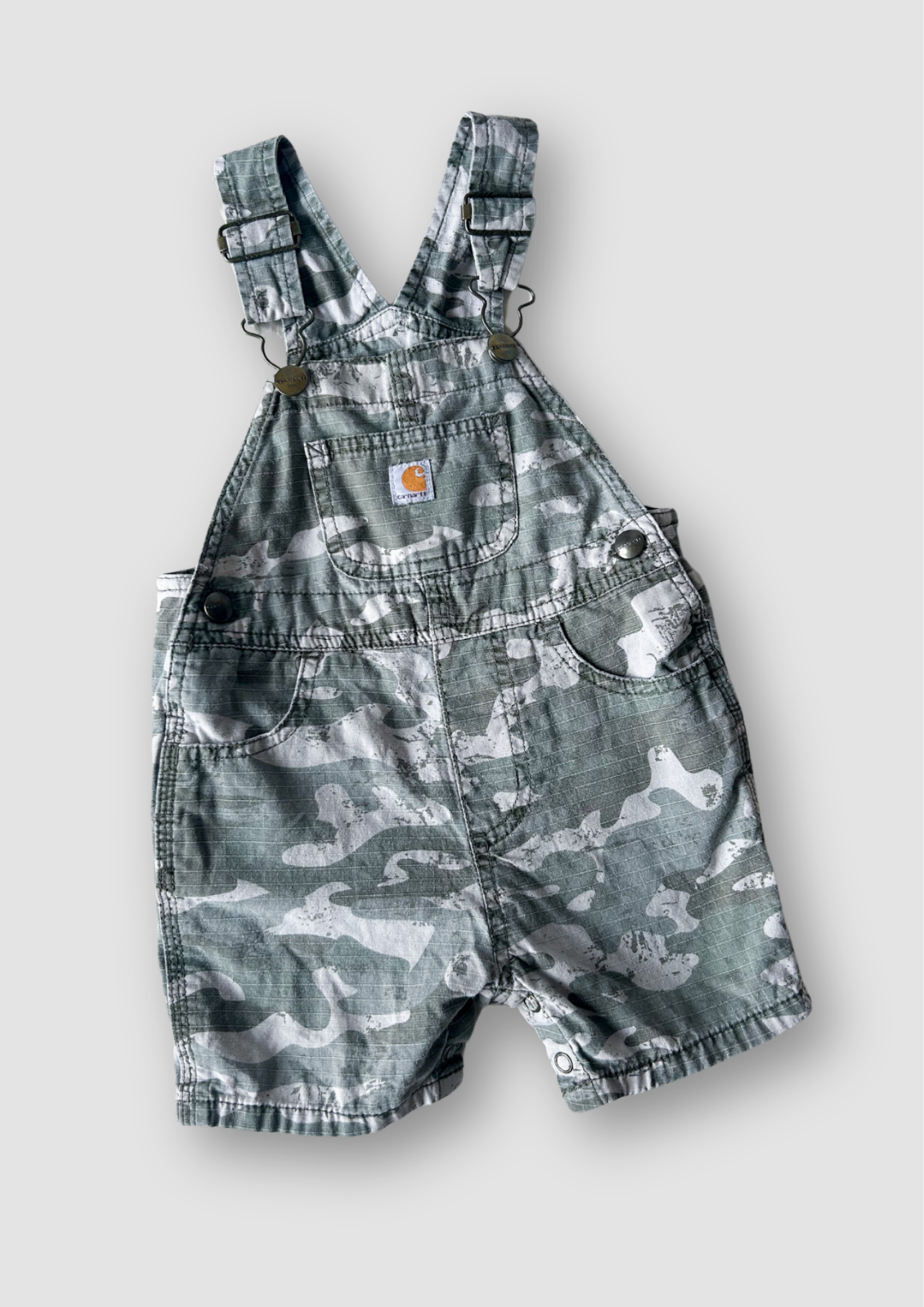 Preloved 2012 Carhartt Camo Short Dungarees, approx 1-2 years