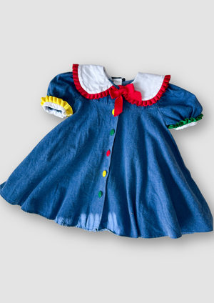 Vintage Fun Colour Dress, approx 2-3 years