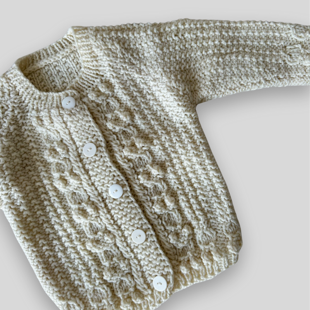 Hand Knit Bobble Detail Cardi, approx 2-4 years