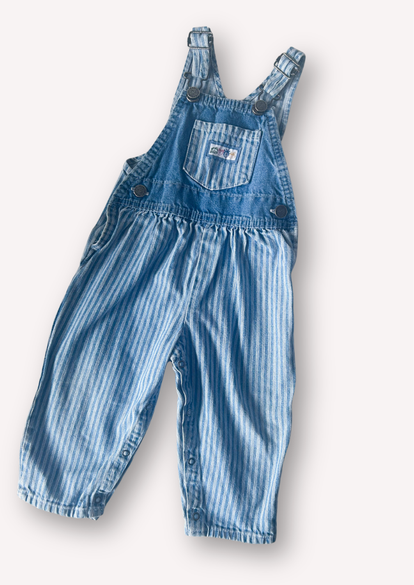 Vintage Liberty Happy Faces Dungarees, approx 18-24m