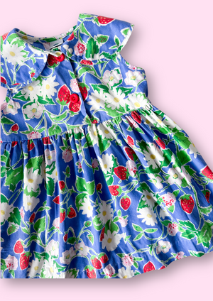 Vintage Strawberries & Flowers Dress, approx 2-3+ years