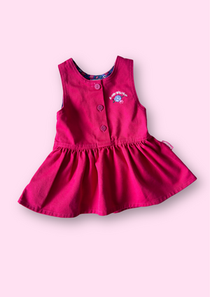 Vintage OshKosh Raspberry Pink Dress, approx 12 months