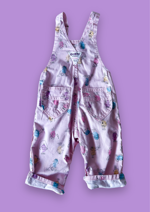 Vintage OshKosh Happy Thumb Print Dungarees, approx 6-12m