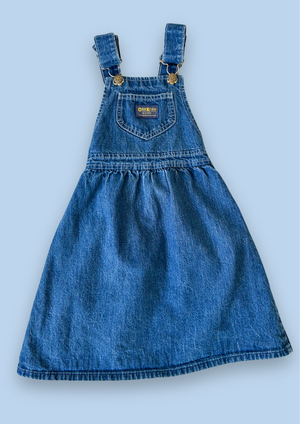 Vintage OshKosh Dungaree Style Dress, approx 6 years