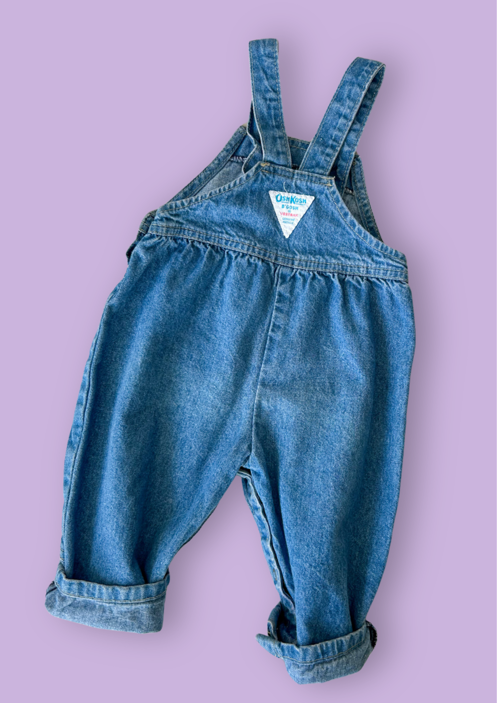 Vintage OshKosh Pink Label Dungarees, approx 12-18 months