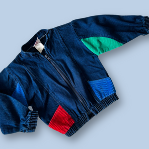 Vintage Denim Bomber Jacket, approx 12-18 months