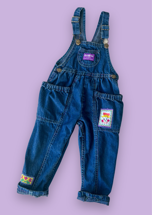 Vintage OshKosh Smile Patch Dungarees, approx 2-3 years