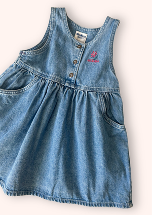 Vintage OshKosh Denim Dress, approx 3-4 years