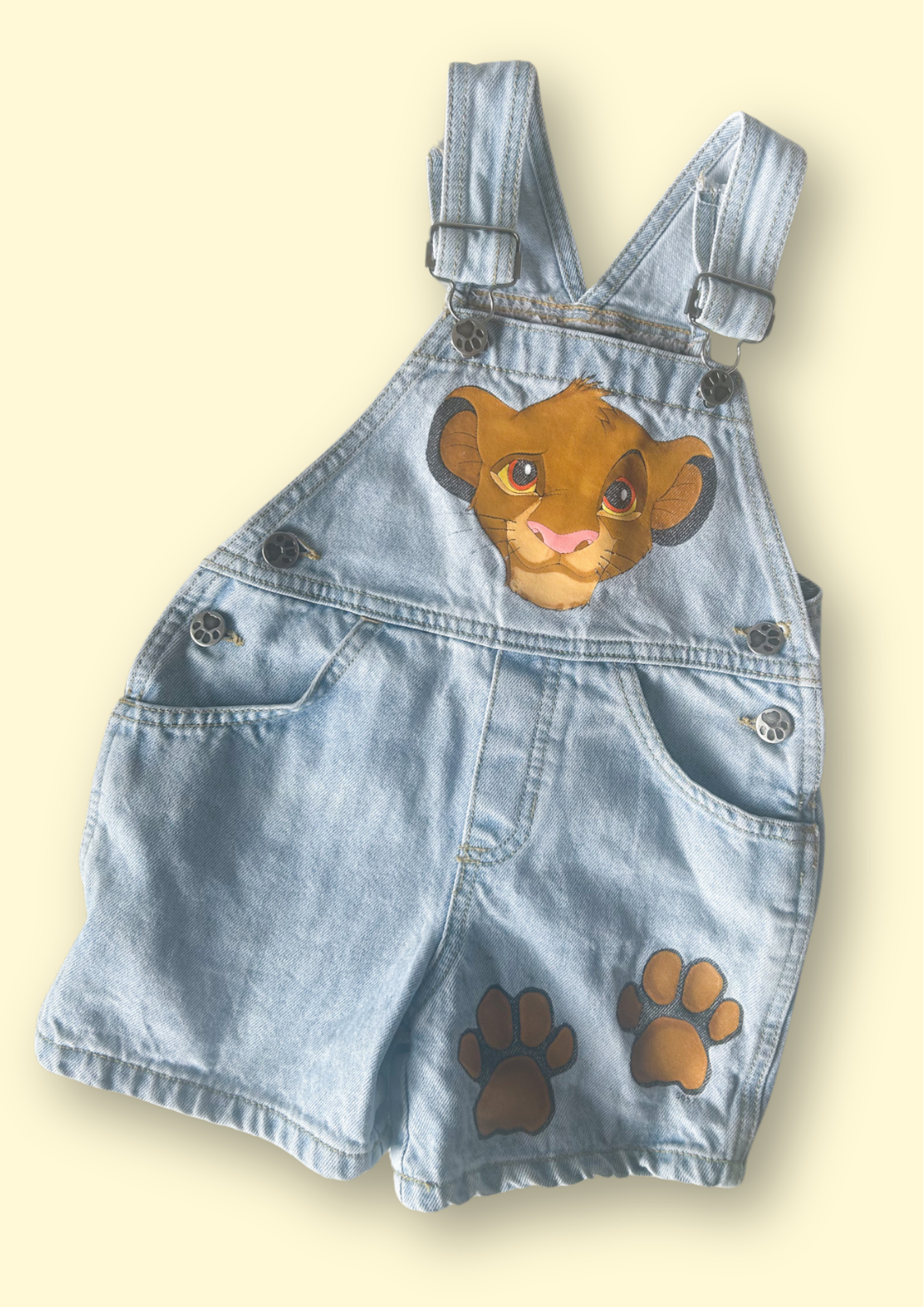Vintage Lion King Short Dungarees, approx 3-4+ years