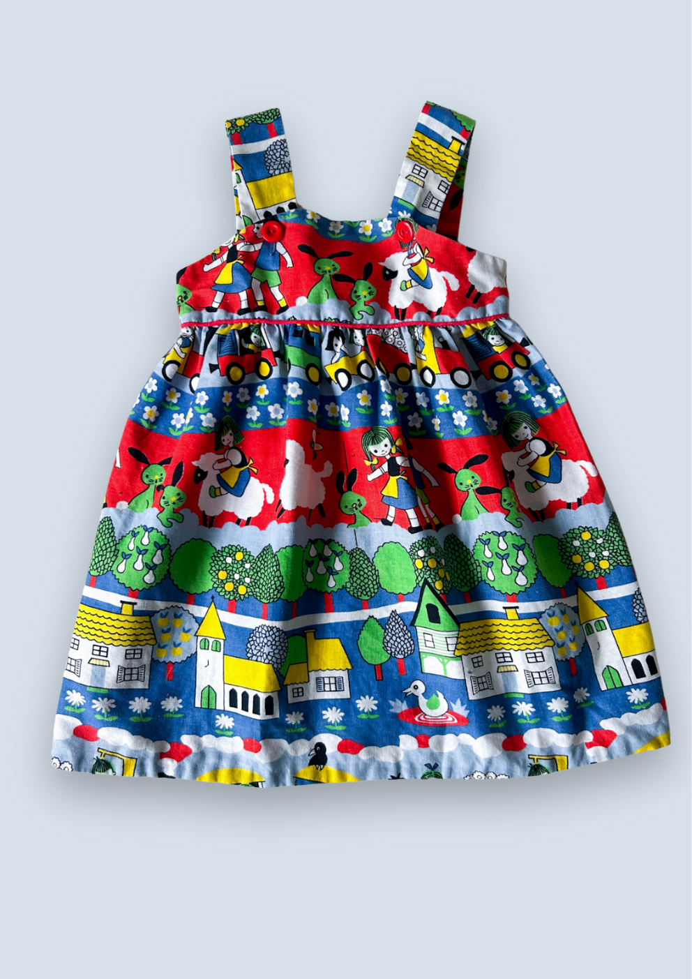 Vintage St Michael 1970's Fun Print dress, approx 2-3yrs