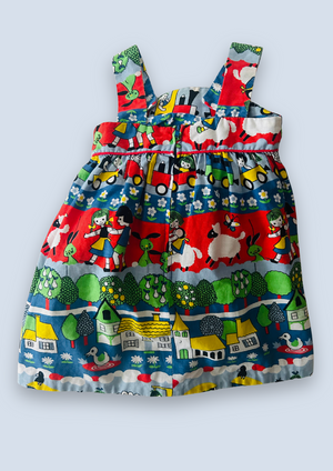 Vintage St Michael 1970's Fun Print dress, approx 2-3yrs