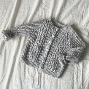 Hand Knitted Aran Style Cardi, approx 5-6 years