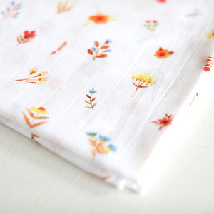 Cotton Muslin Swaddle Blanket, Flowers